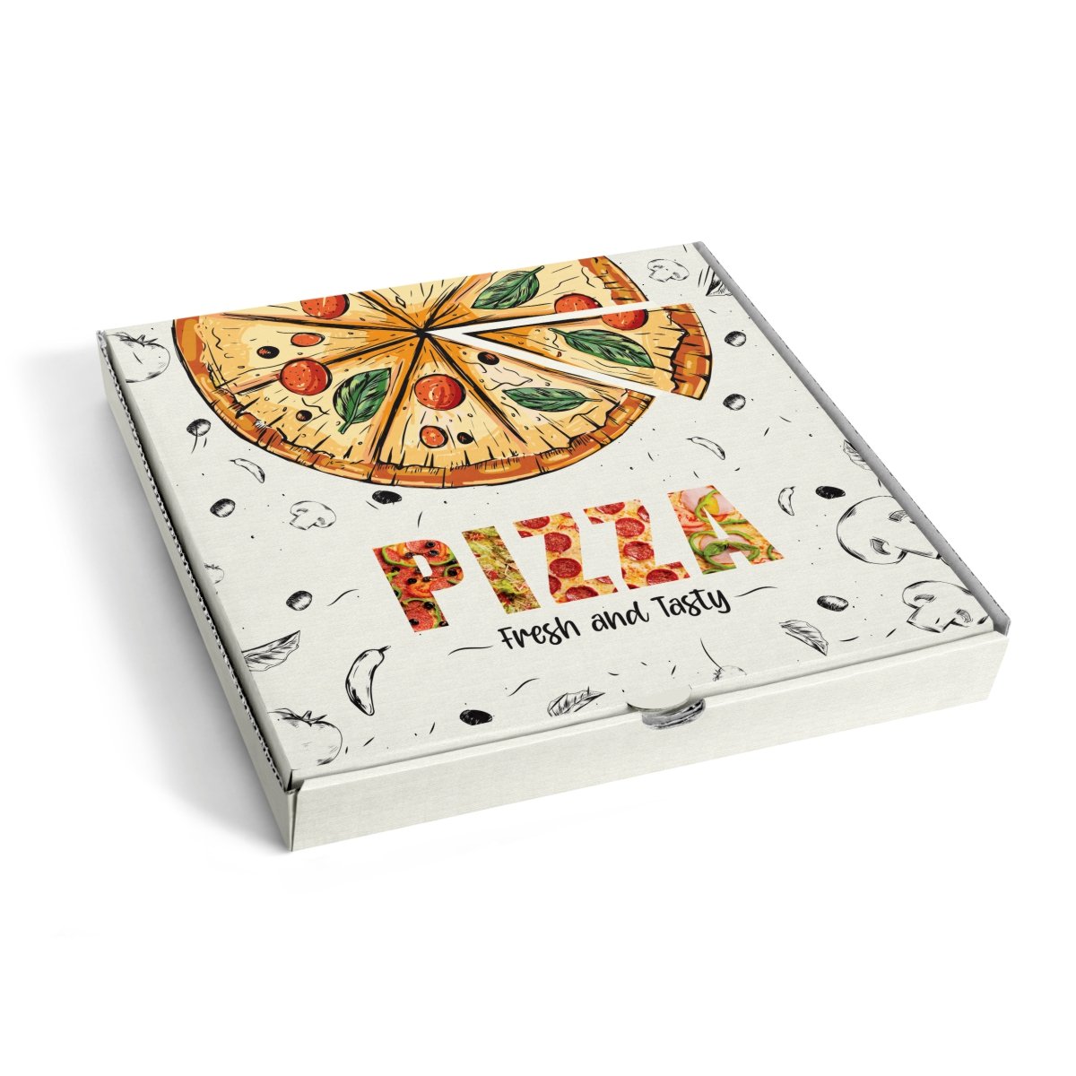 3 Ply Duplex Multi-Color Printed Pizza Packaging Box 12*12*1.5 Inch
