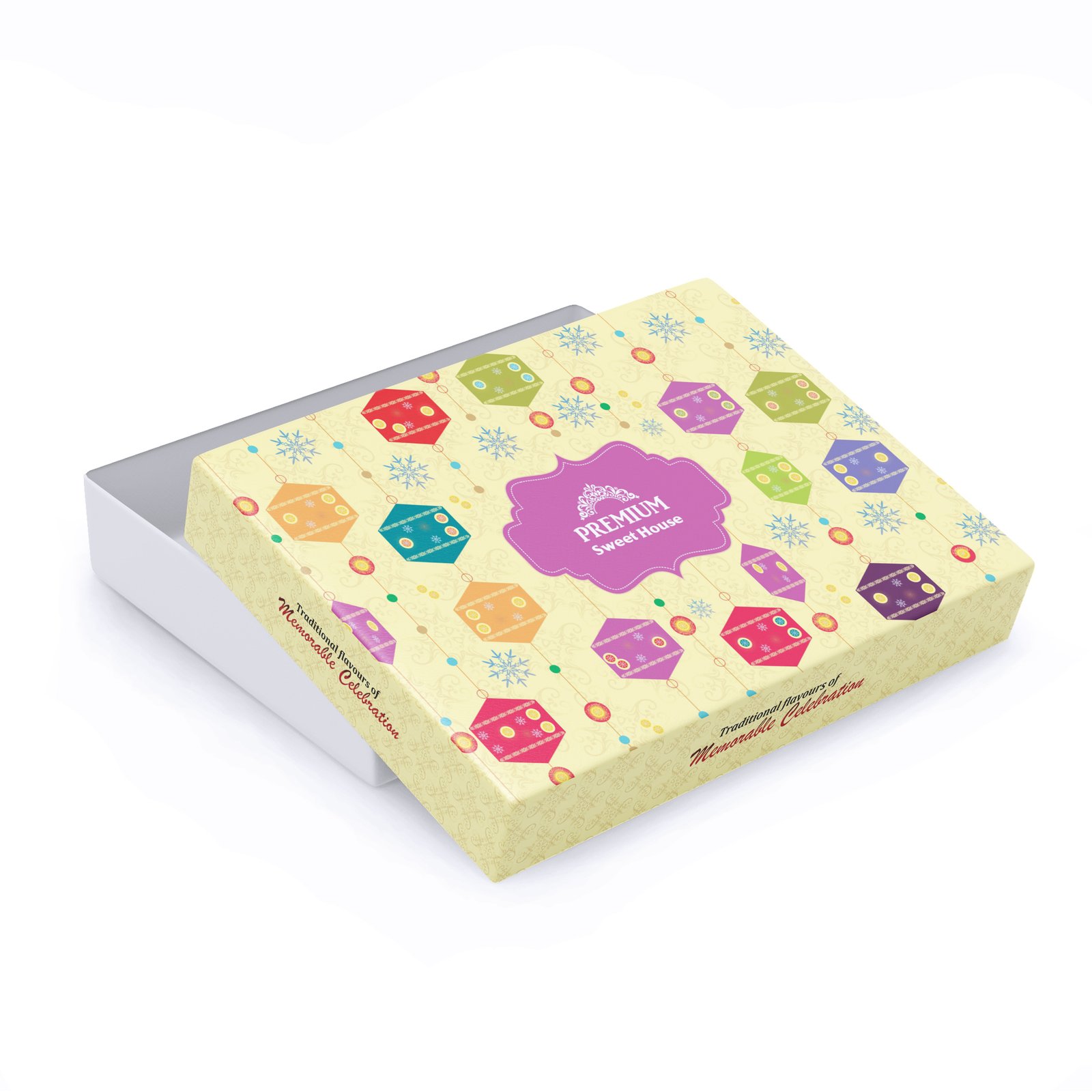 3 Ply Sweet Boxes Multi-Color Printed for 500gram 7.6*6.1*1.3 Inch